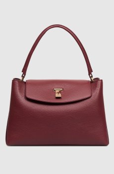 Бордовая кожаная сумка Lock Me