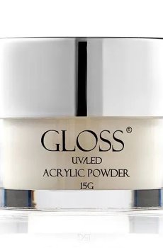 Акриловая пудра для ногтей Gloss UV/LED Acrylic Powder 020 Айвори с микроблеском, 15 г