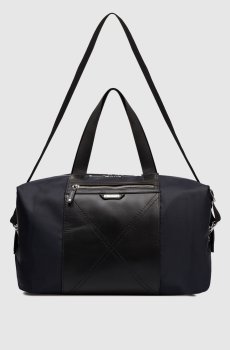 Синяя комбинированная дорожная сумка с логотипом