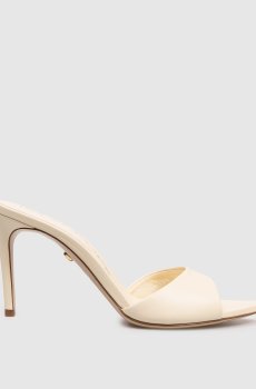 Бежевые кожаные мюли