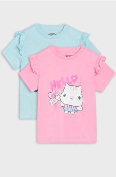 Футболки, 2 шт. Gabbys Dollhouse - блакитний