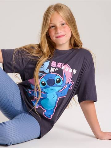 Футболка Stitch - антрацитовий