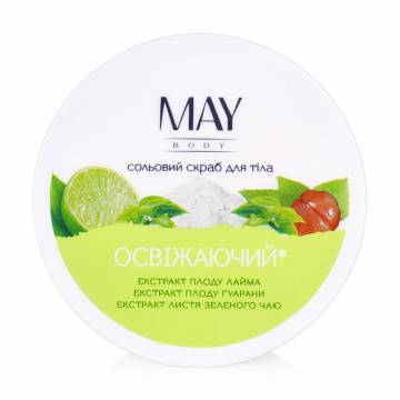Солевой скраб для тела May body Освежающий, 250 мл Солевой скраб для тела May body Освежающий, 250 мл