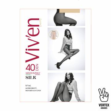 Колготки женские Viven petty Silk, 40 DEN, натуральный, размер 5 Колготки женские Viven petty Silk, 40 DEN, натуральный, размер 5