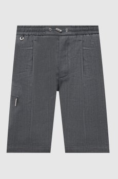 Серые шорты из льна и шерсти