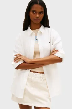 Женская белая льняная рубашка RLX Белый L Tommy Jeans DW0DW22209