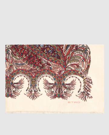 Бежевый шарф в узор Пейсли