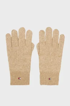 Женские бежевые перчатки FLAG Бежевый ONESIZE Tommy Hilfiger AW0AW17797