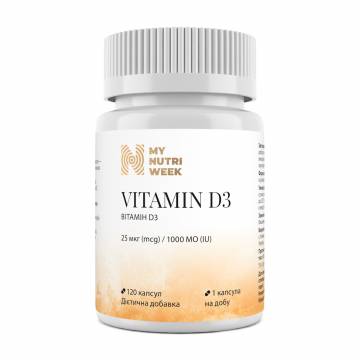 Витамин Д3 My Nutri Week Vitamin D3, 1000 MO, 120 капсул Витамин Д3 My Nutri Week Vitamin D3, 1000 MO, 120 капсул