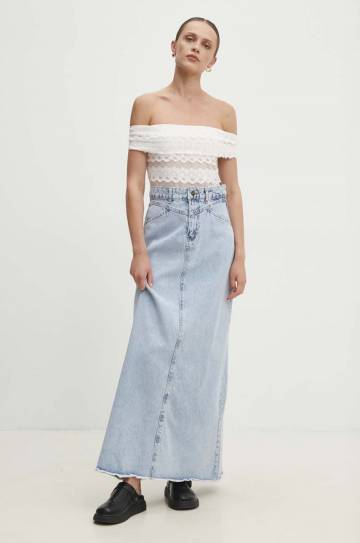 Джинсовая юбка Answear Lab maxi расклешённая Джинсовая юбка Answear Lab maxi расклешённая