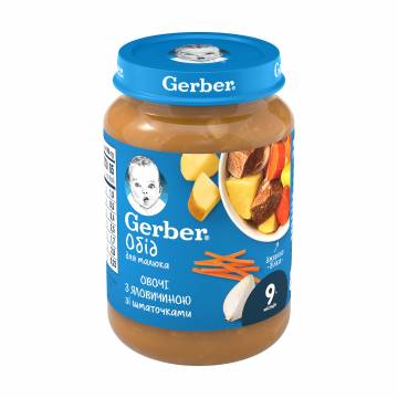Детское мясо-овощное пюре Gerber Говядина по-домашнему с морковью, с 9 месяцев, 190 г Детское мясо-овощное пюре Gerber Говядина по-домашнему с морковью, с 9 месяцев, 190 г