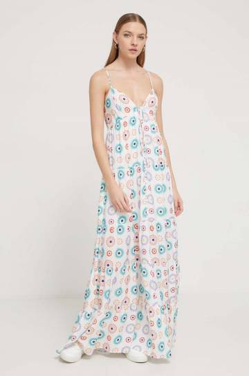 Платье Desigual цвет белый maxi oversize Платье Desigual цвет белый maxi oversize