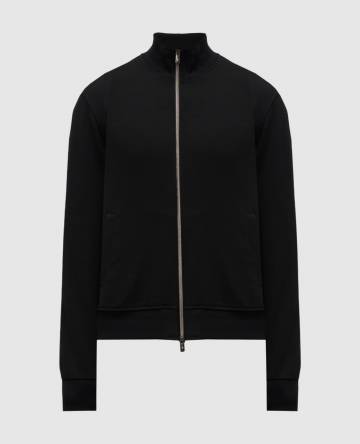 Черная спортивная куртка из шерсти