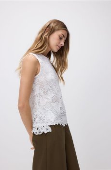 Reserved - Ажурний топ - білий - 248HT-00X