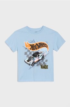 Бавовняна футболка з принтом Hot Wheels - блакитний