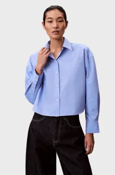 Женская голубая рубашка Poplin Голубой M Calvin Klein LV044E170G