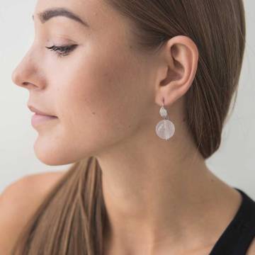Серьги с розовым кварцем с131с11 Серьги с розовым кварцем с131с11