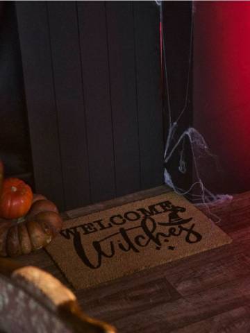 Килимок Halloween Welcome Witches - бежевий Килимок Halloween Welcome Witches - бежевий