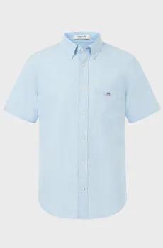 Мужская голубая льняная рубашка REG COTTON Голубой 3XL Gant 3250083