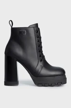 Женские черные кожаные ботильоны TJW HIGH HEEL LACE UP BOOT Черный 40 Tommy Jeans EN0EN02408