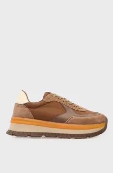 Женские коричневые кожаные кроссовки Emilie Коричневый 37 PRPY PRFLT8825W