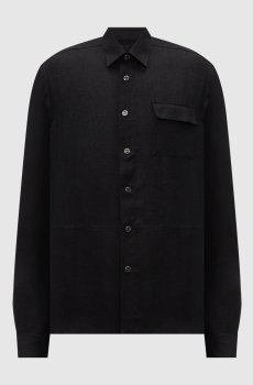 Черная рубашка из льна