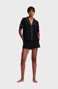 Женская черная пижама (рубашка,шорты) LOGO Черный M Karl Lagerfeld 240W2108