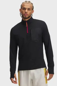 Мужской черный лонгслив UA TRAIL RUN QUARTER ZIP Черный L Under Armour 1383244-002