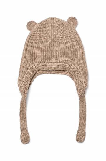 Детская хлопковая шапочка Liewood Aviana Baby Bonnet цвет бежевый шерсть LW19415