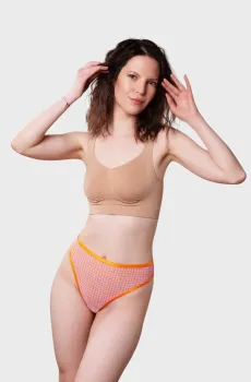 Женские оранжевые трусики в клетку Оранжевый M brabrabra SLZ26502102_(1)