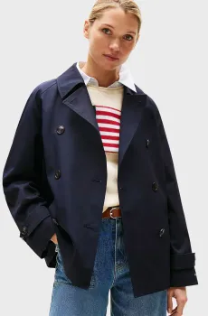 Женский темно-синий тренч Синий M Tommy Hilfiger WW0WW45618