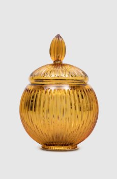 Желтый хрустальный органайзер для ватных дисков и палочек Elegance