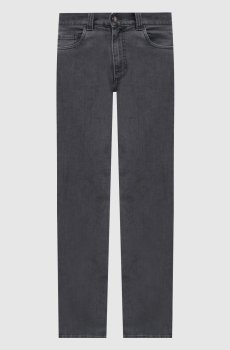 Серые джинсы слим с патчем логотипа