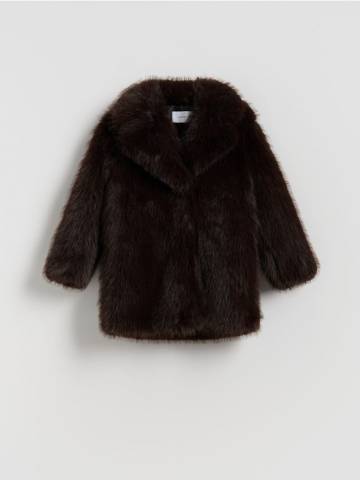 Reserved - Куртка зі штучного хутра - темно коричневий - 254EX-89X