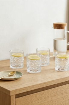 Склянки з рельєфним візерунком 4 pack - clear