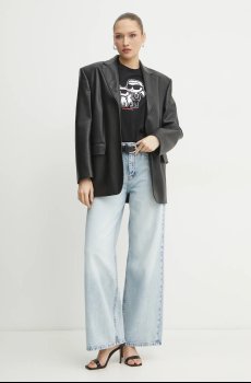 Хлопковая футболка Karl Lagerfeld IKON SKETCH