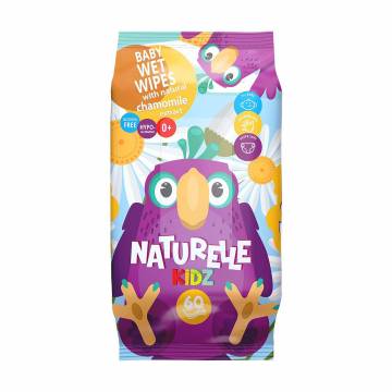 Детские влажные салфетки Naturelle Kids Baby Wipes Ромашка, 60 шт Детские влажные салфетки Naturelle Kids Baby Wipes Ромашка, 60 шт