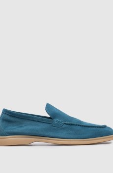 Голубые замшевые лоферы FELIX