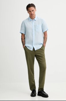 Льняная рубашка A.P.C. chemisette bellini logo