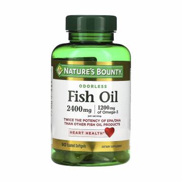 Рыбий жир Natures Bounty Odorless Fish Oil 2400 мг, 90 гелевых капсул Рыбий жир Natures Bounty Odorless Fish Oil 2400 мг, 90 гелевых капсул