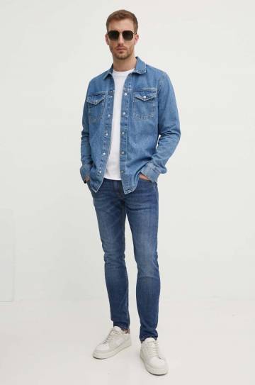 Хлопковая футболка Pepe Jeans ARMIND мужская цвет белый с принтом PM509642 Хлопковая футболка Pepe Jeans ARMIND мужская цвет белый с принтом PM509642