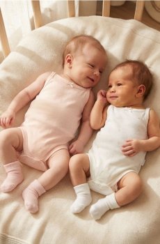 Набір з 2 боді з бретелями та декоративним бантом - кремовий