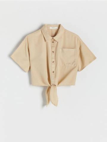 Reserved - Cорочка з завязкою - бежевий - 9929X-08X