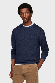 Мужской темно-синий джемпер с узором PIMA ORG COTTON CASH 2 TONE Синий L Tommy Hilfiger MW0MW36723