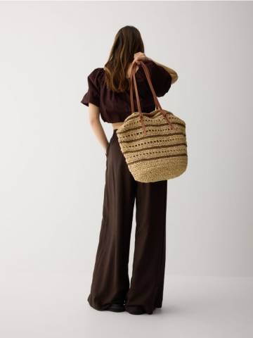 Reserved - Плетена сумка-шоппер - різнобарвний - 397CN-MLC