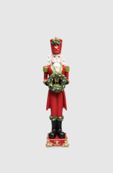 Декоративная рождественская статуэка Nutcracker Soldier With Garland