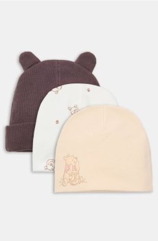 Бавовняні шапки Winnie the Pooh, набір із 3 штук - різнобарвний
