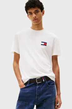 Мужская белая футболка TJM REG FLAG Белый M Tommy Jeans DM0DM21910
