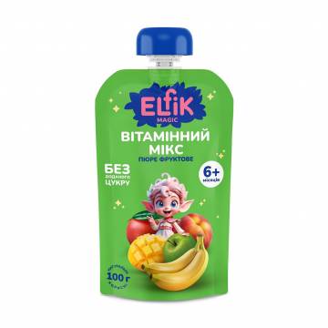 Фруктовое пюре Elfik Magic Витаминный микс, без сахара, от 6 месяцев, 100 г Фруктовое пюре Elfik Magic Витаминный микс, без сахара, от 6 месяцев, 100 г