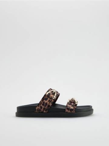 Reserved - Шльопанці з анімалістичним мотивом - різнобарвний - 338CR-MLC